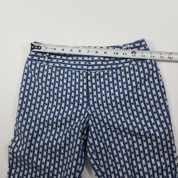 LOFT Ann Taylor Striped Floral Capri Pants Size 0 - Picture 6 of 8
